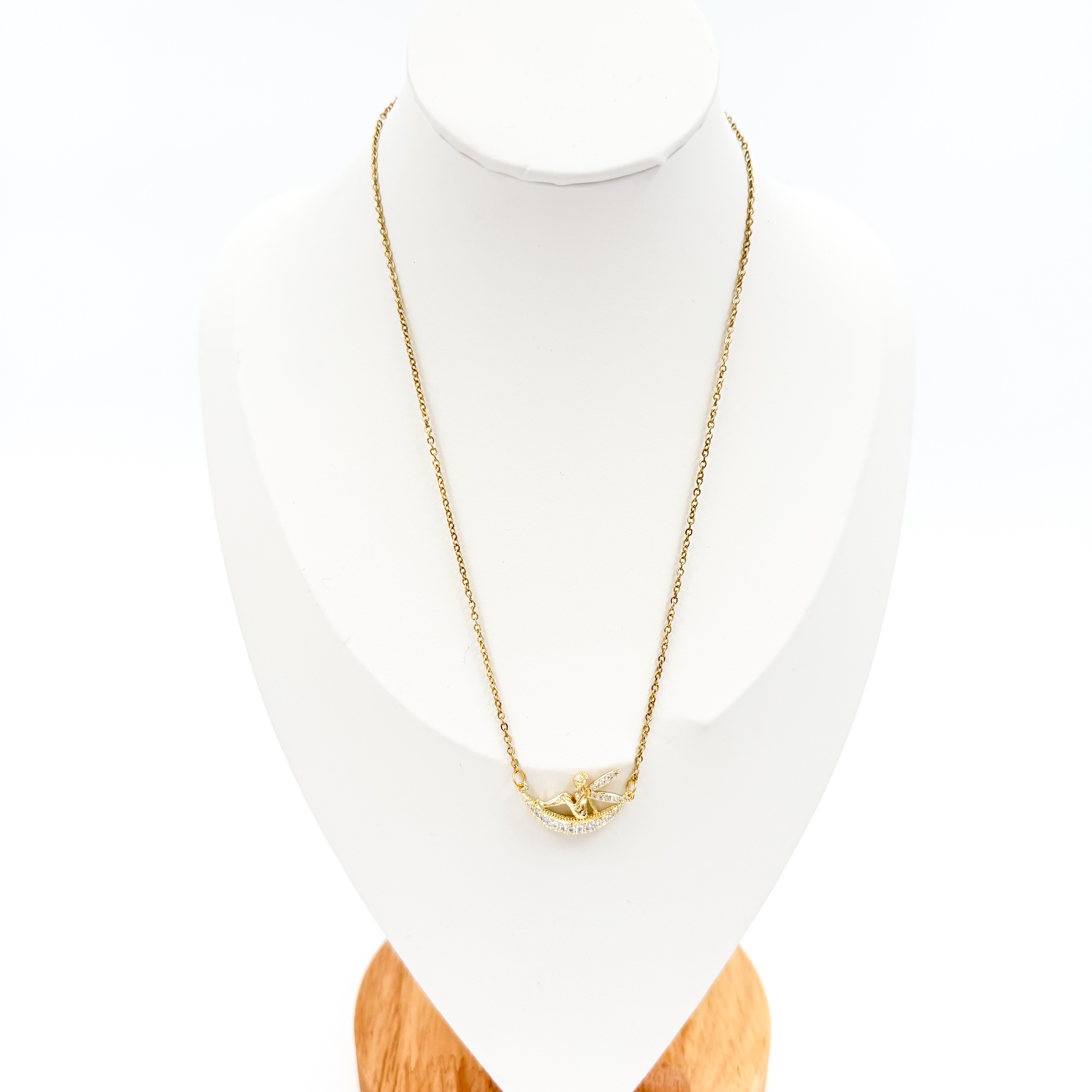 Σετ ατσάλινο κολιέ με σκουλαρίκια χρυσό