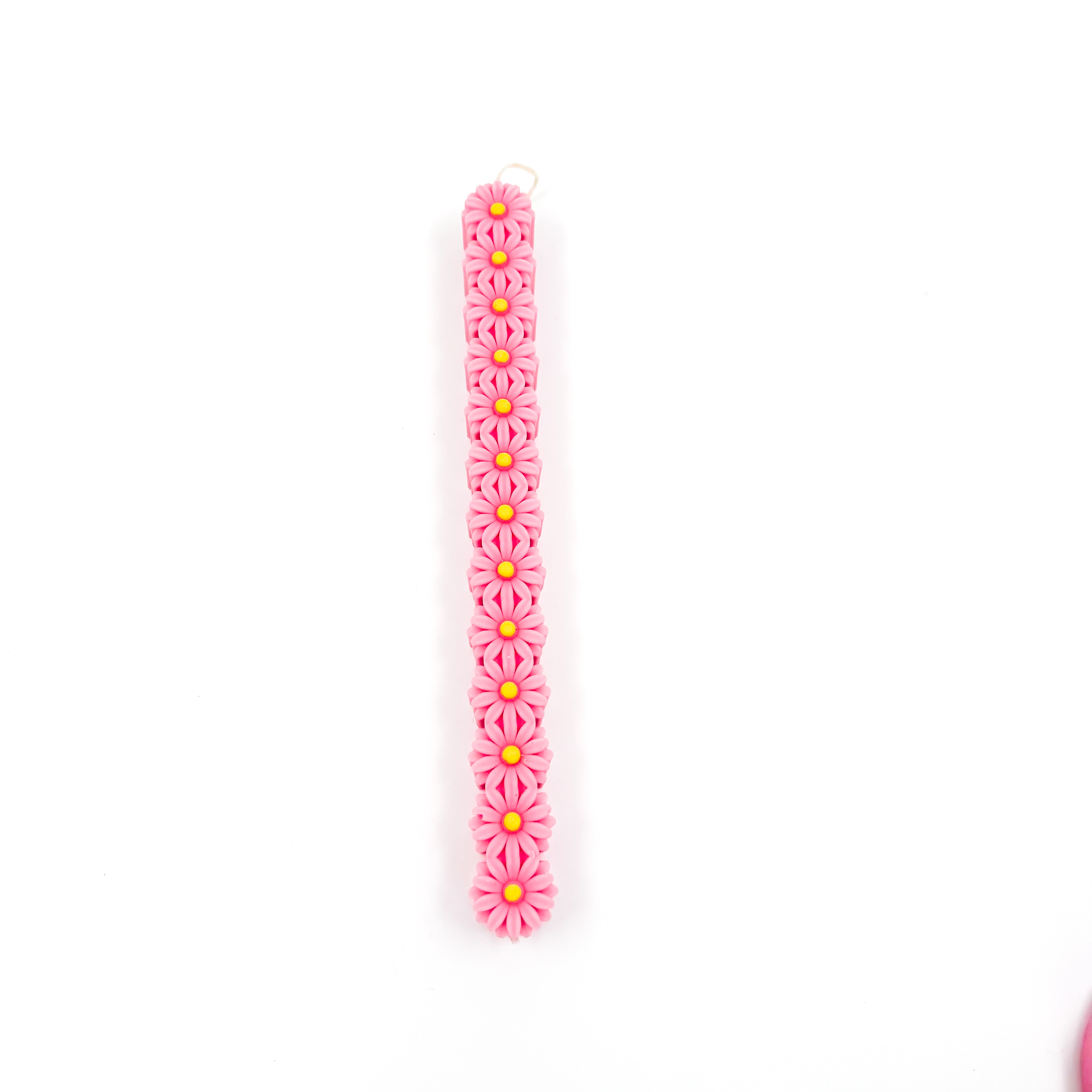 Χειροποίητη Πασχαλινή λαμπάδα μαργαρίτα ροζ