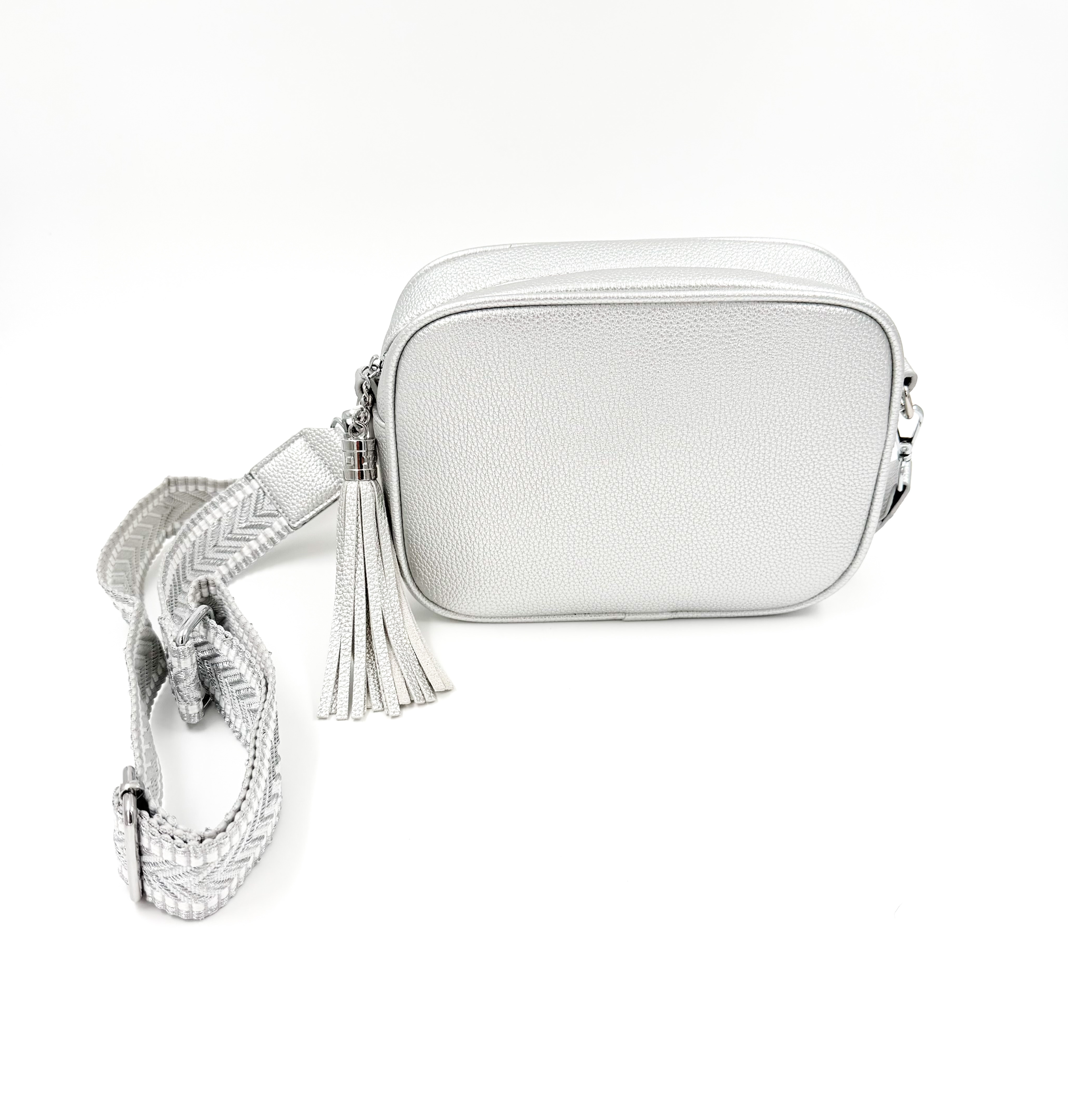 Τσάντα χιαστί ασημί