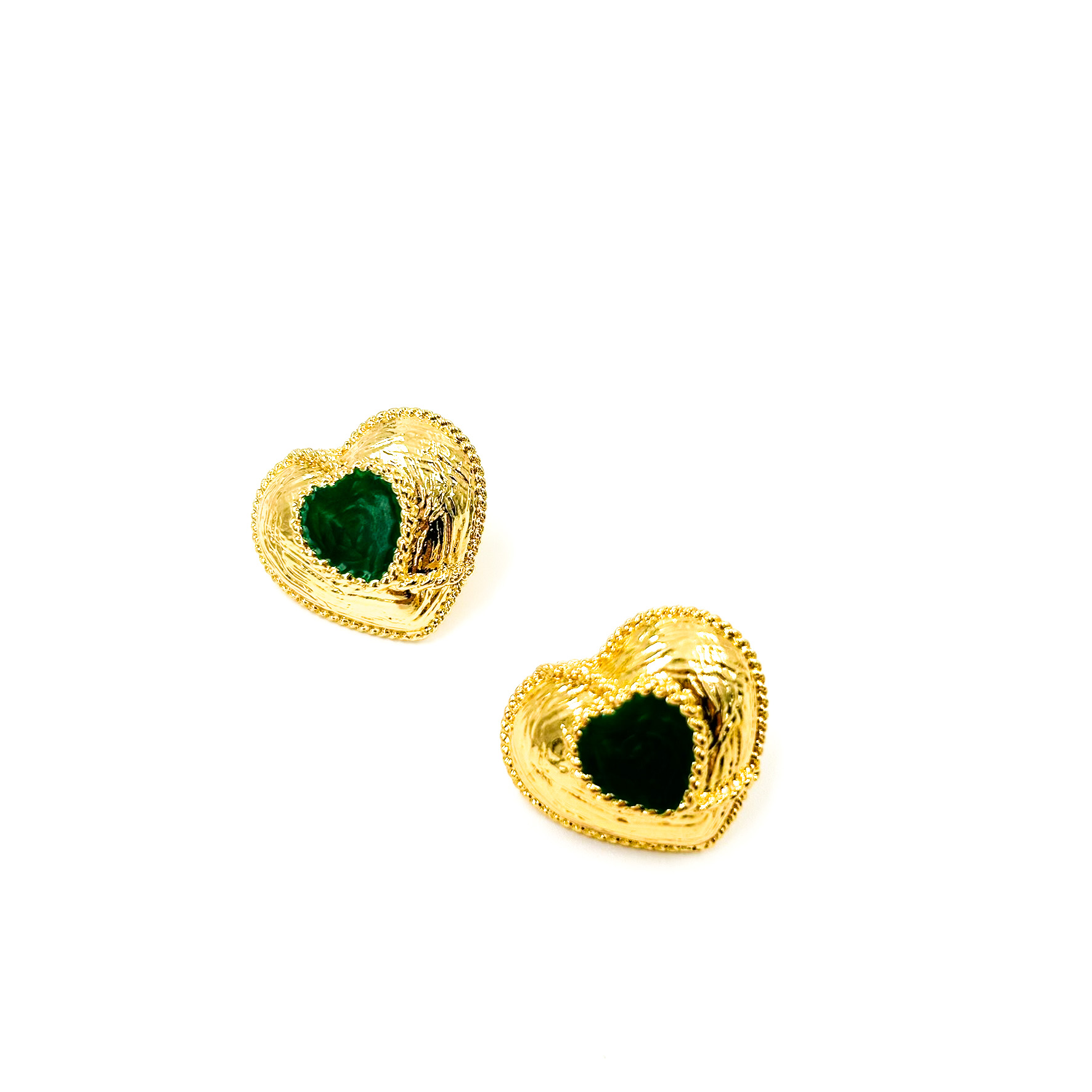 Love earrings green