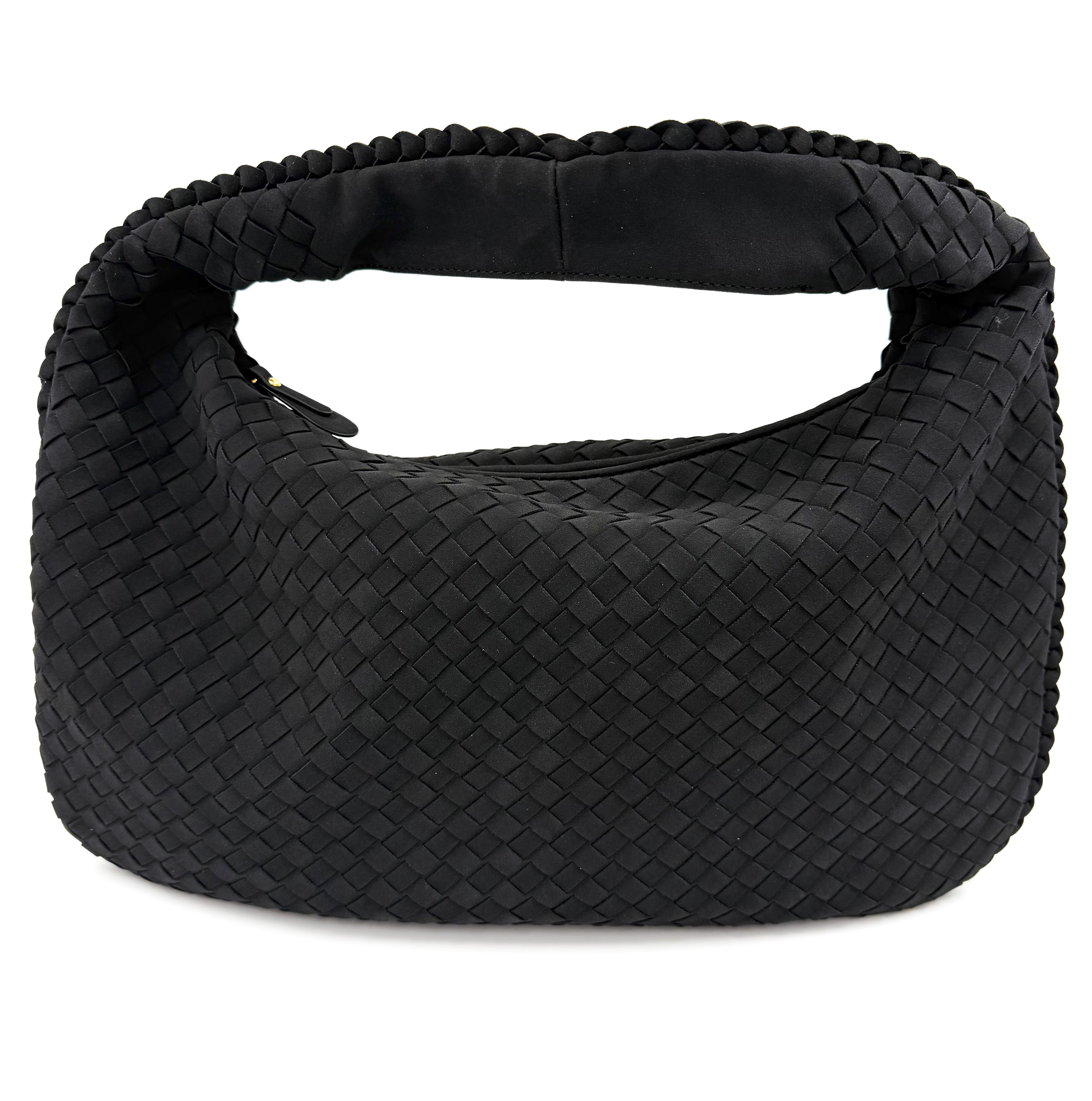 Τσάντα σουέτ τύπου BOTTEGA VENETA μαύρη xlarge μέγεθος