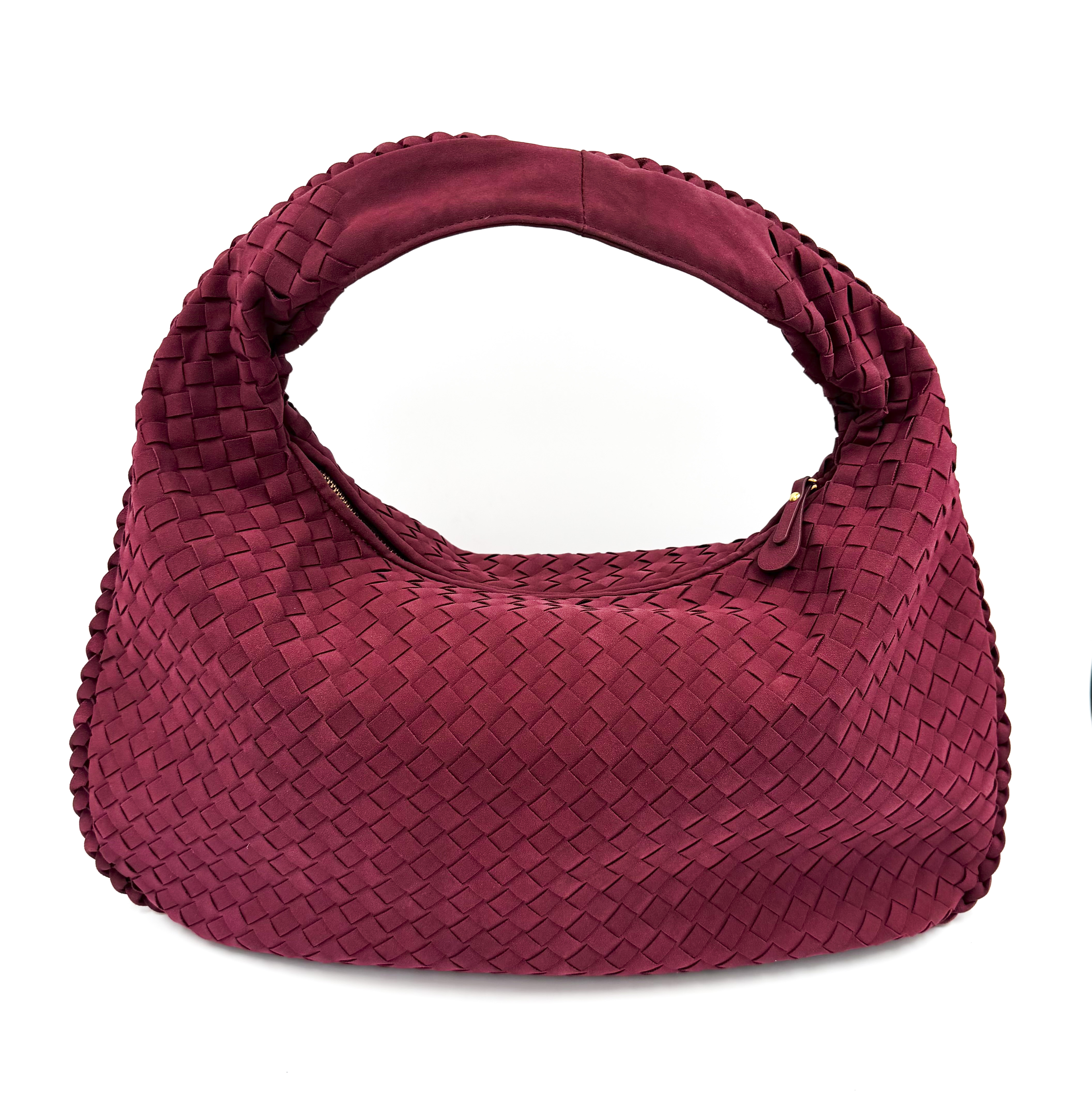 Τσάντα σουέτ τύπου BOTTEGA VENETA μπορντό xlarge μέγεθος