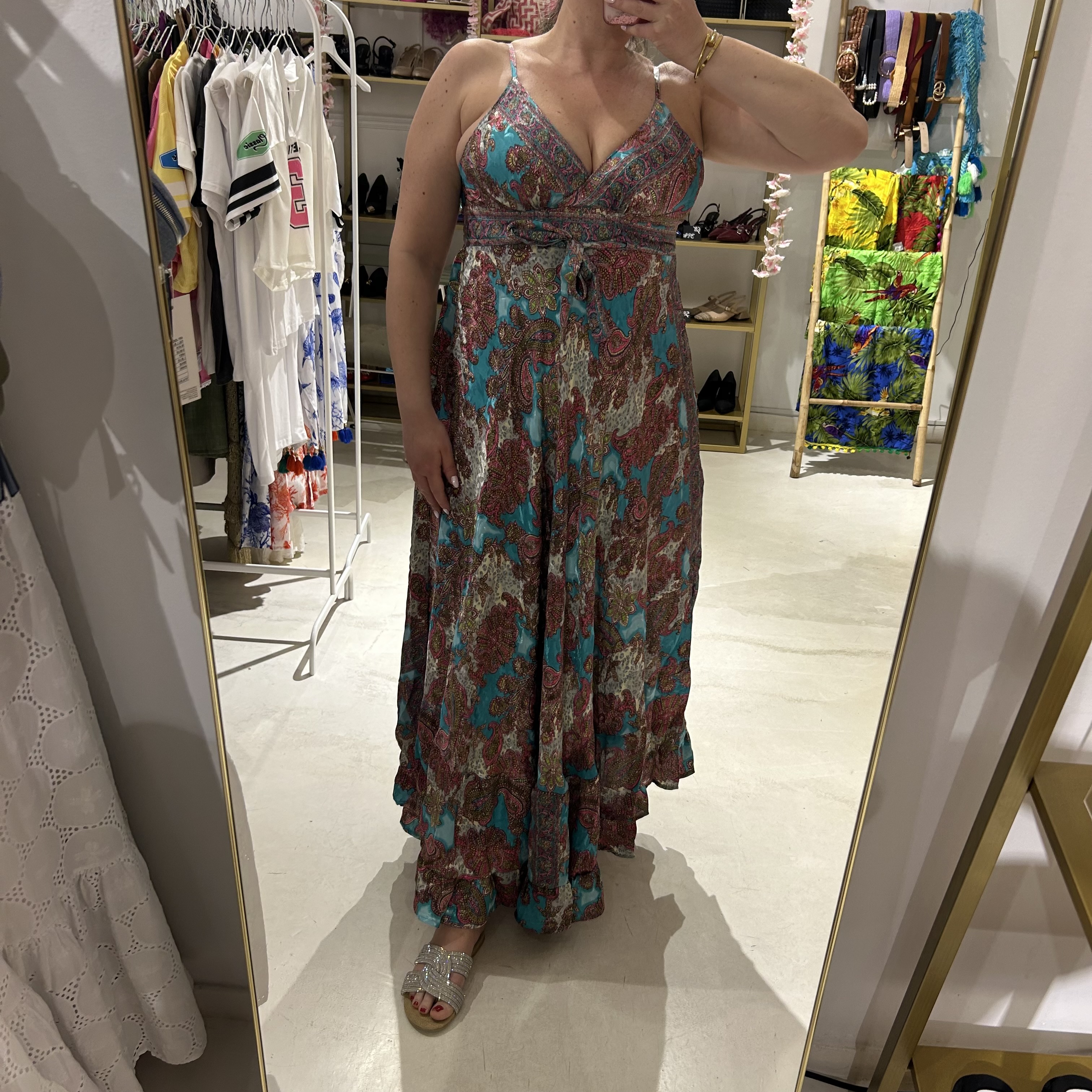 Φόρεμα boho με κορδέλες