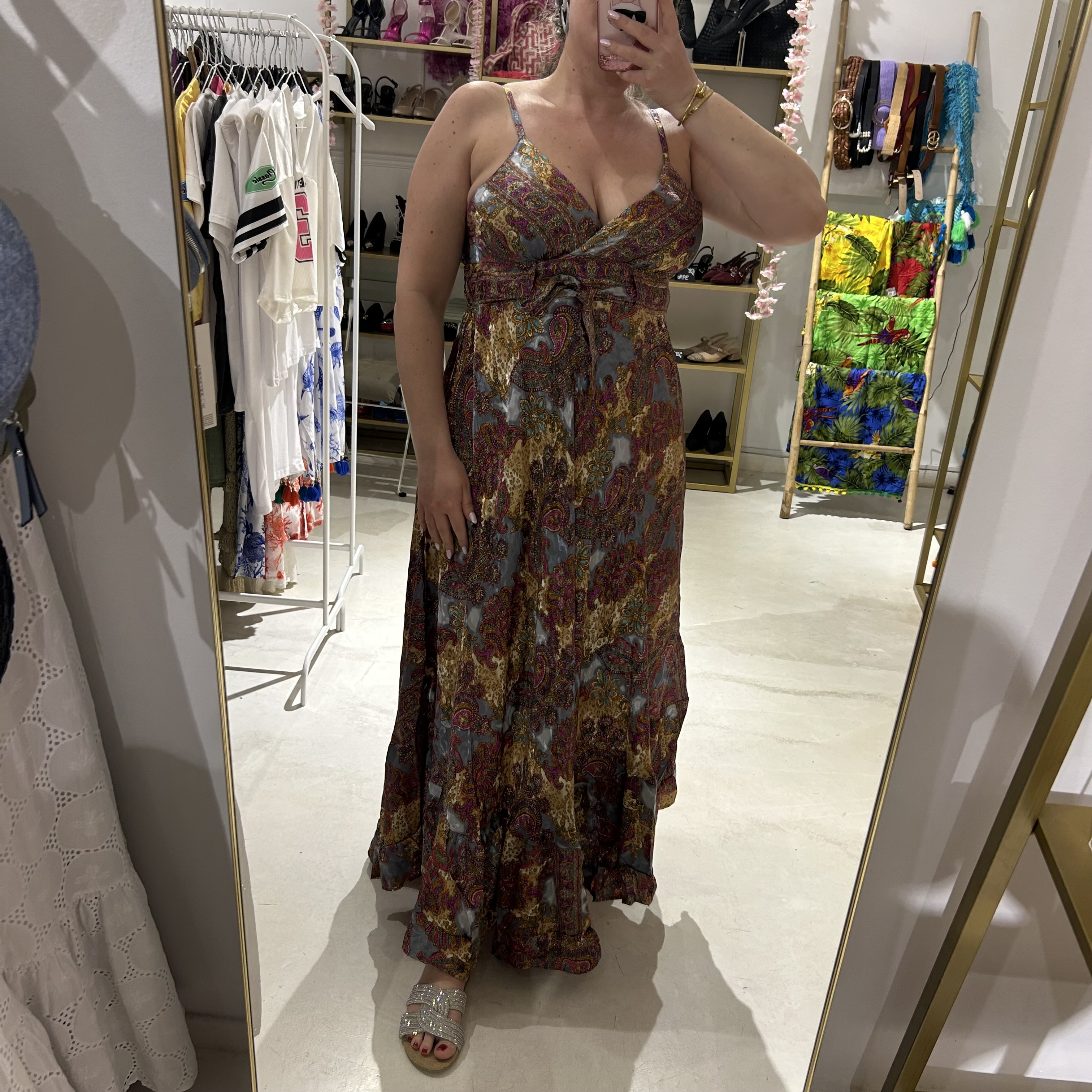 Φόρεμα boho με κορδέλες