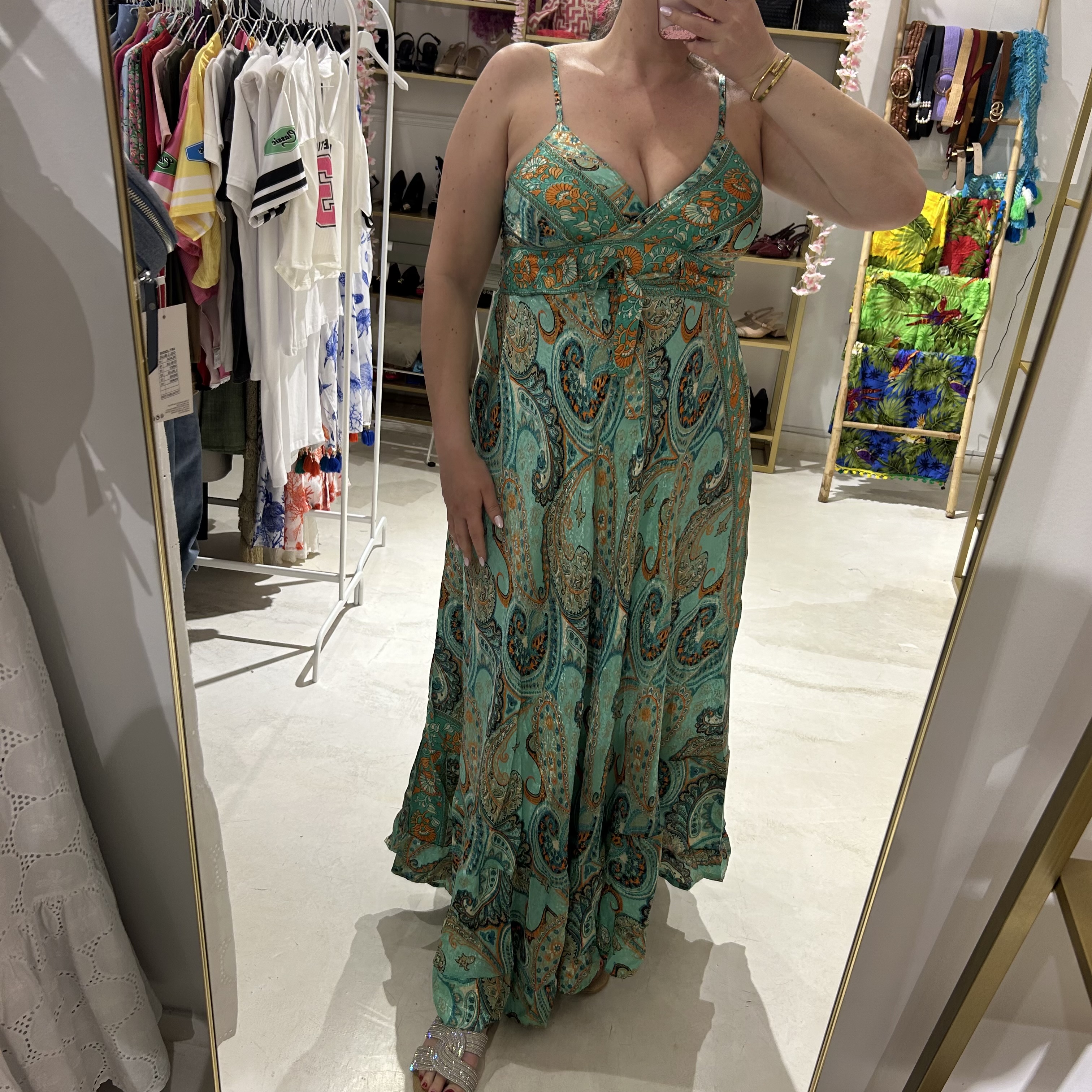 Φόρεμα boho με κορδέλες