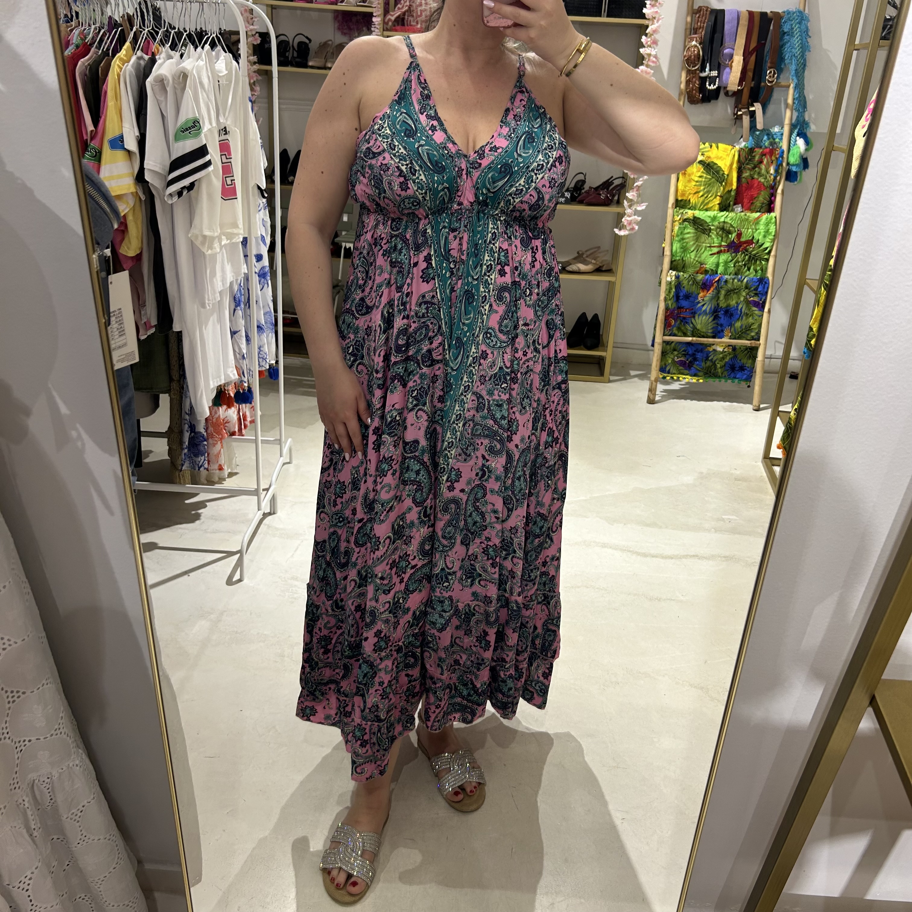 Φόρεμα boho με βολάν
