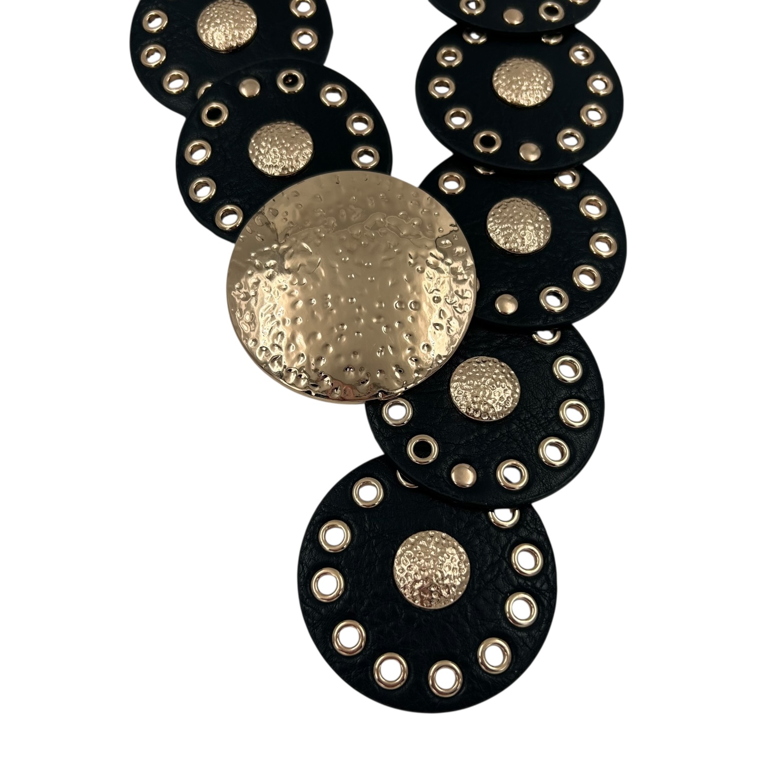 Ζώνη μαύρη με χρυσή αγκράφα Bohemian style