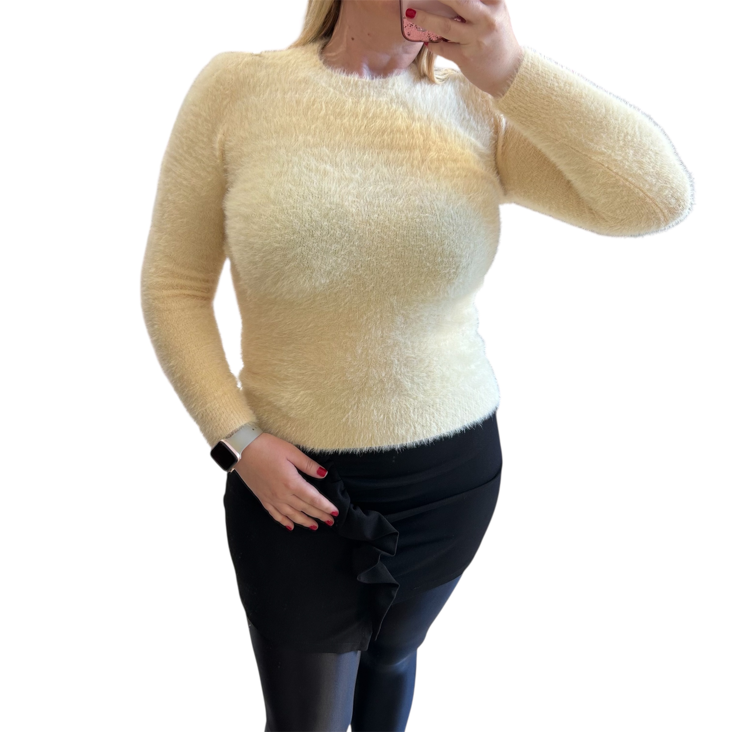 Μπλούζα χνουδωτή μπεζ