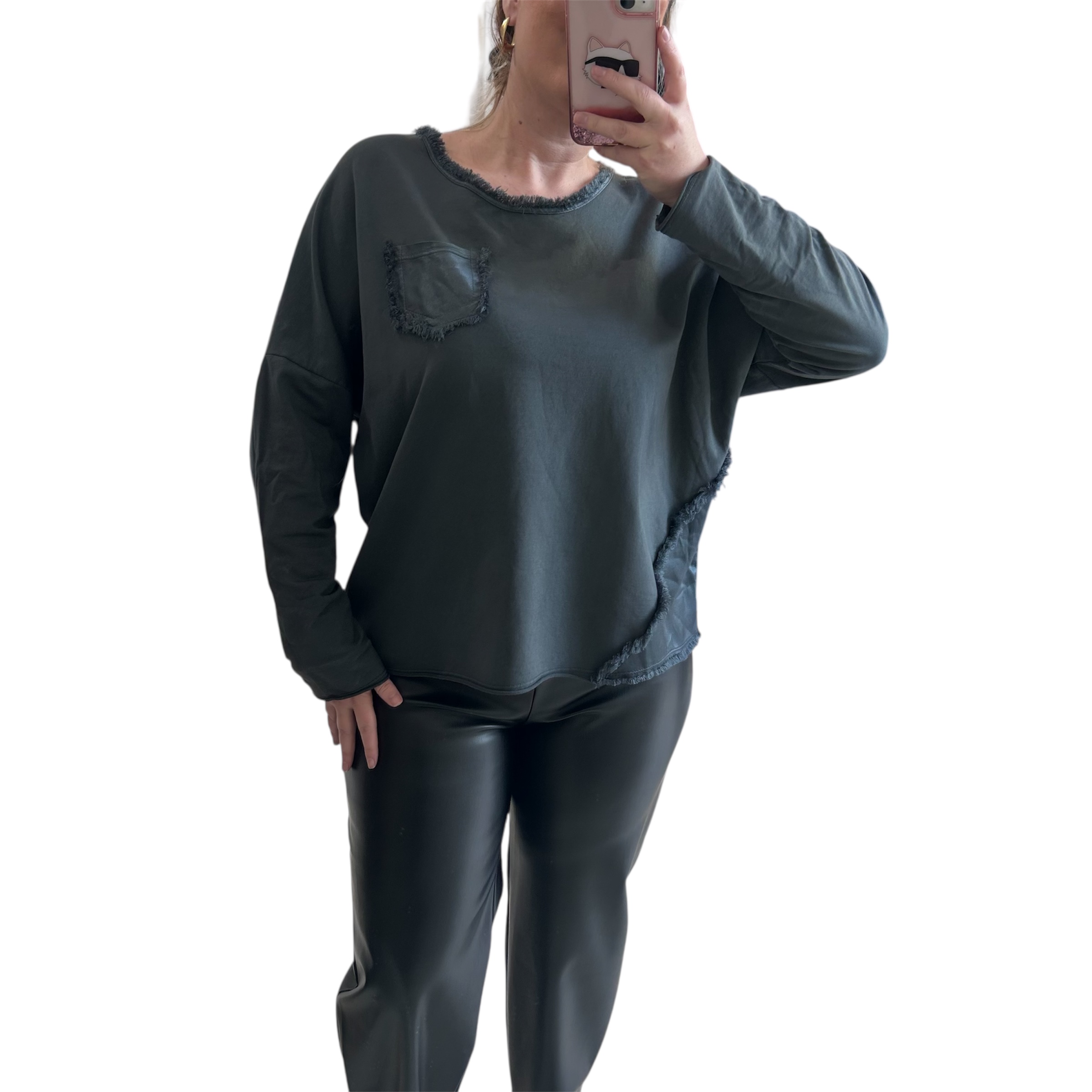 Μπλούζα γκρι βαμβακερή