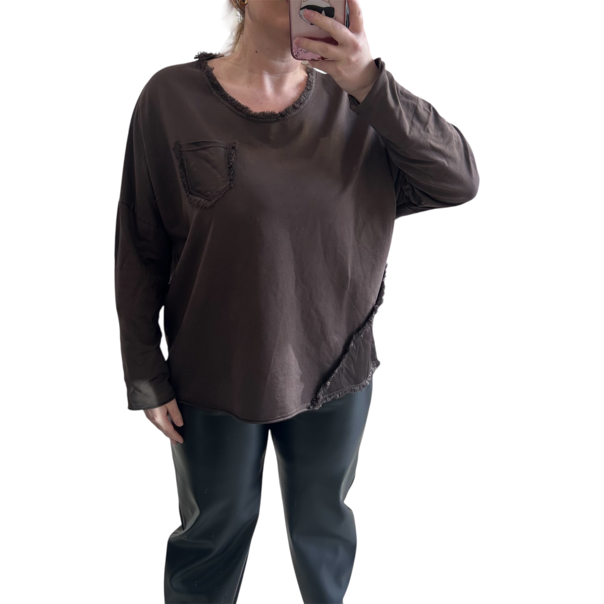 Μπλούζα καφέ βαμβακερή