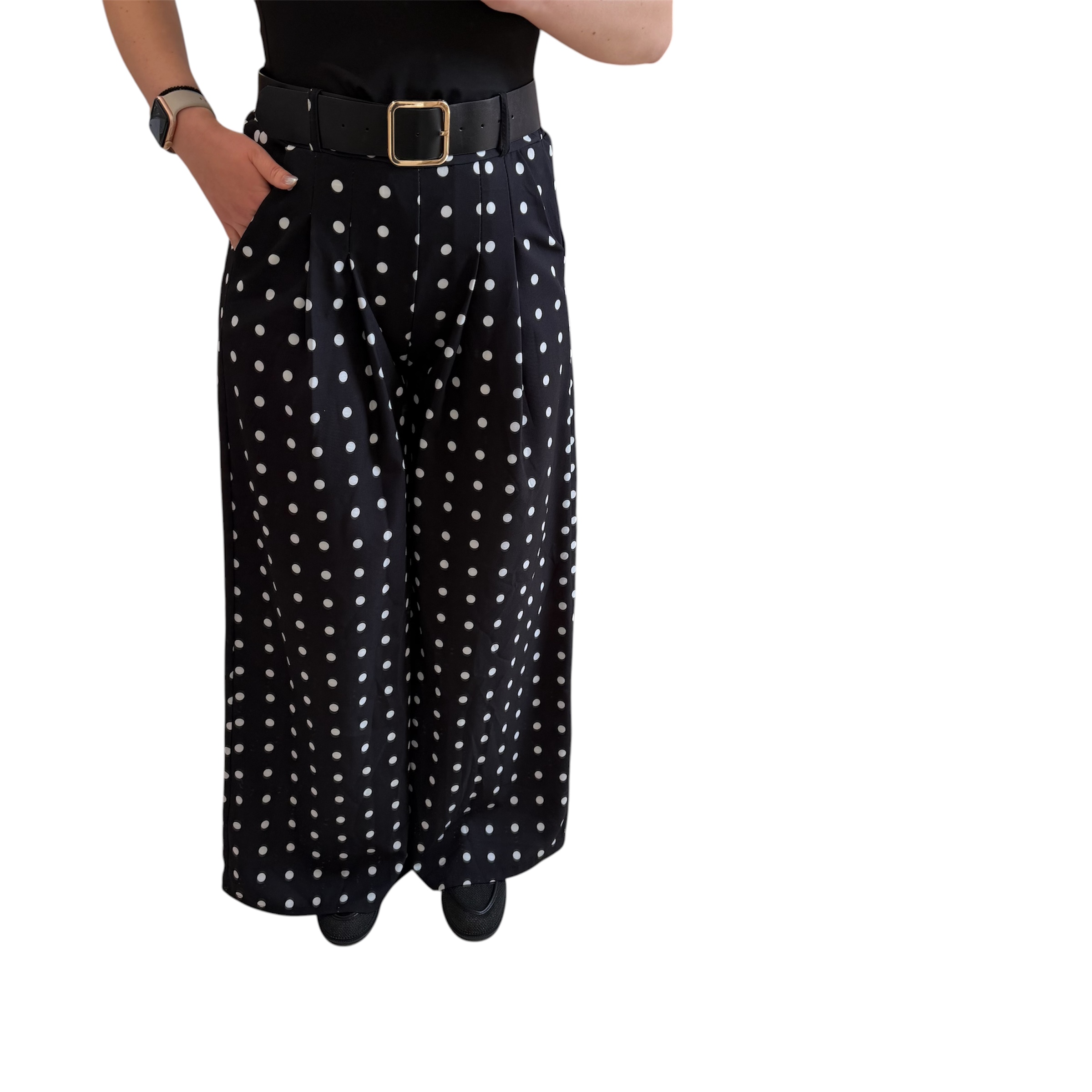 Παντελόνι πουά μαύρο