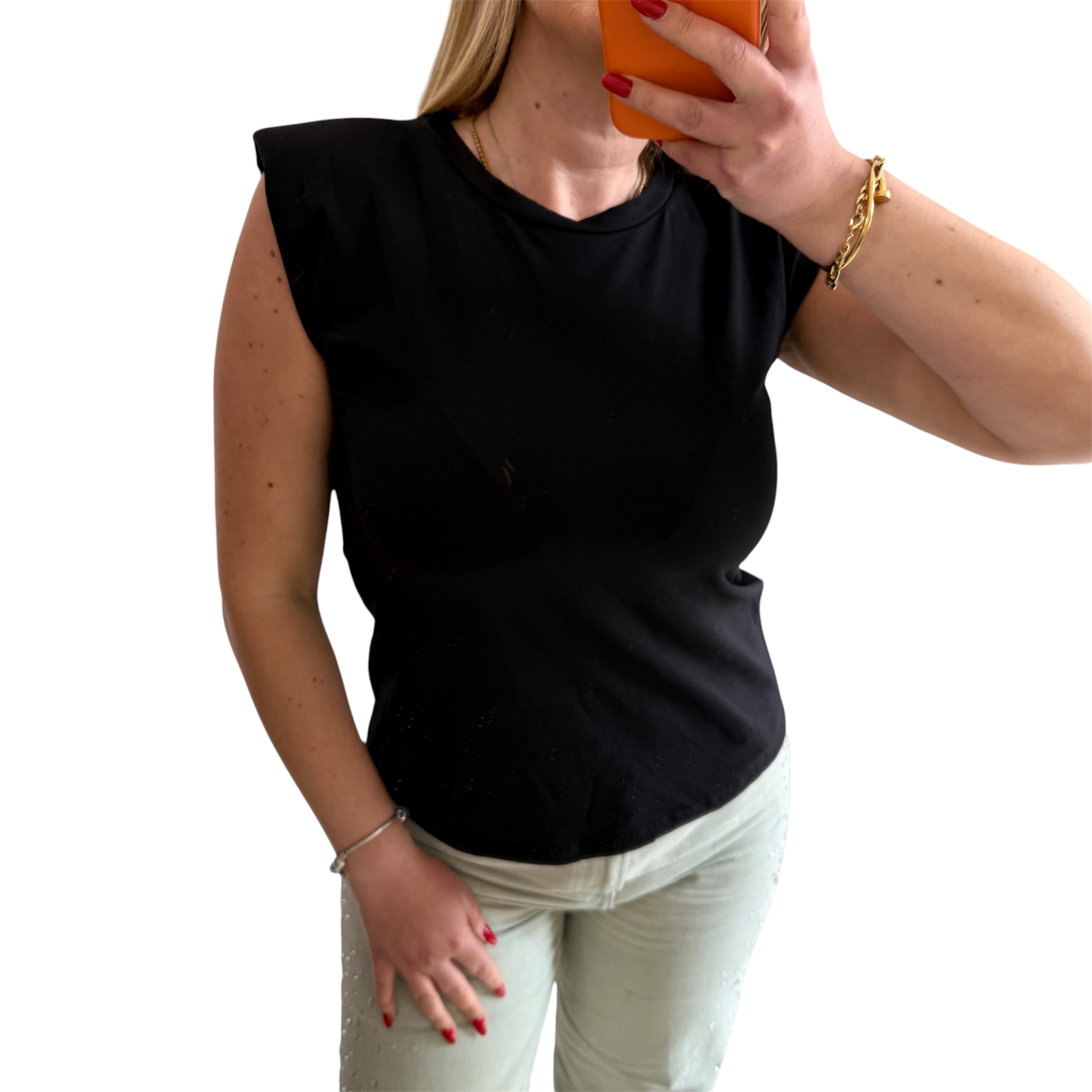 Μπλούζα αμάνικη με βάτες μαύρο