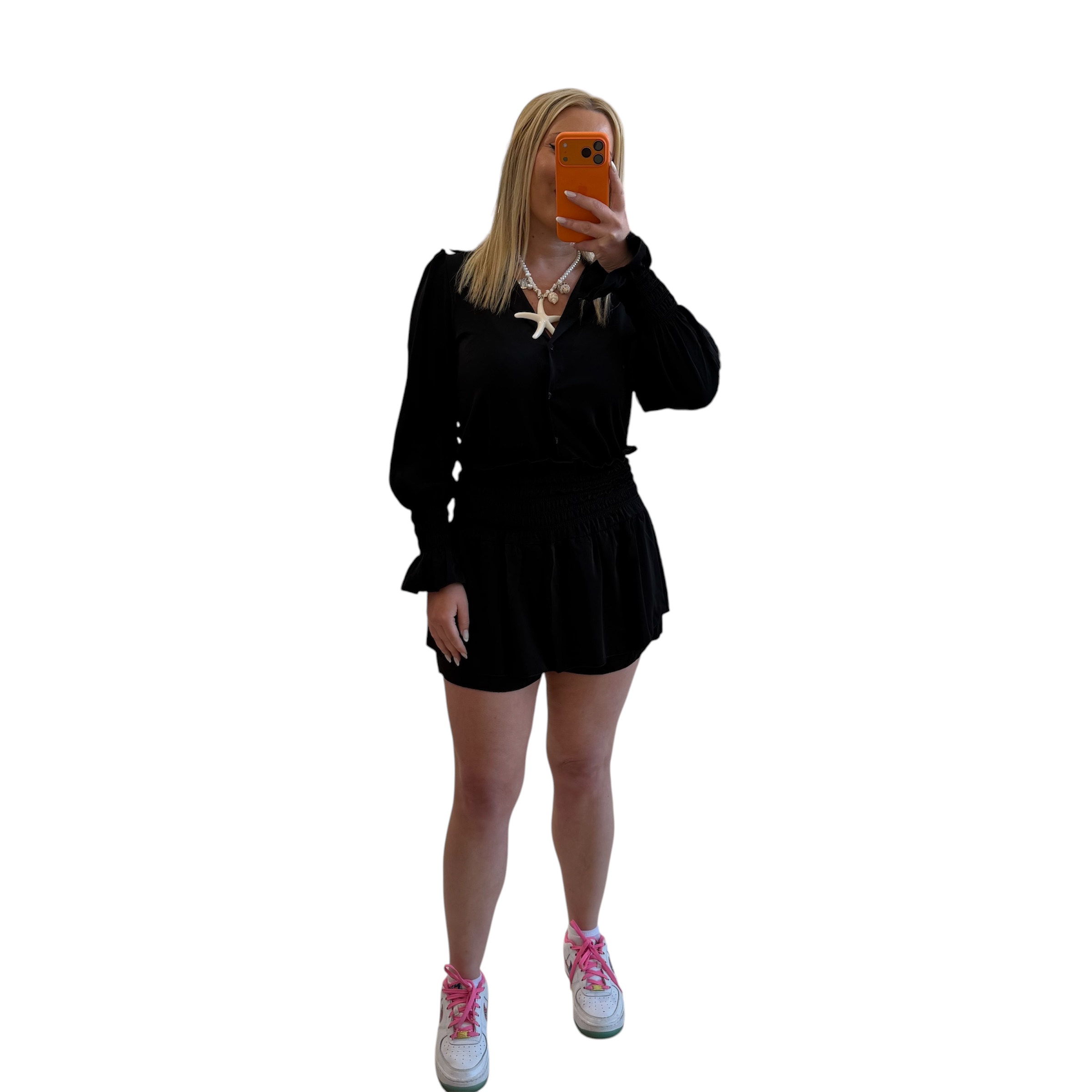 Σετ πουκάμισο με skort μαύρο
