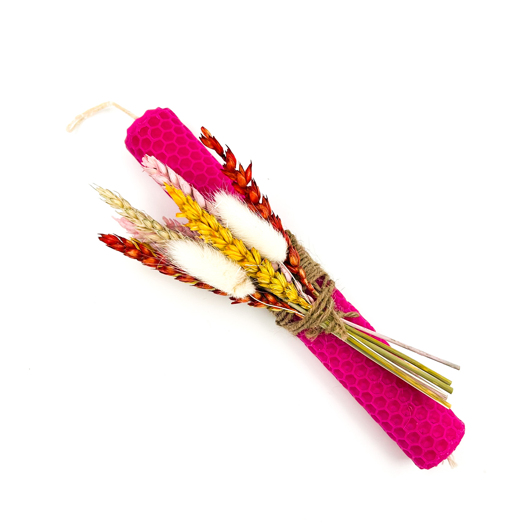 Χειροποίητη Πασχαλινή Λαμπάδα από αγνό μελισσοκέρι φούξια