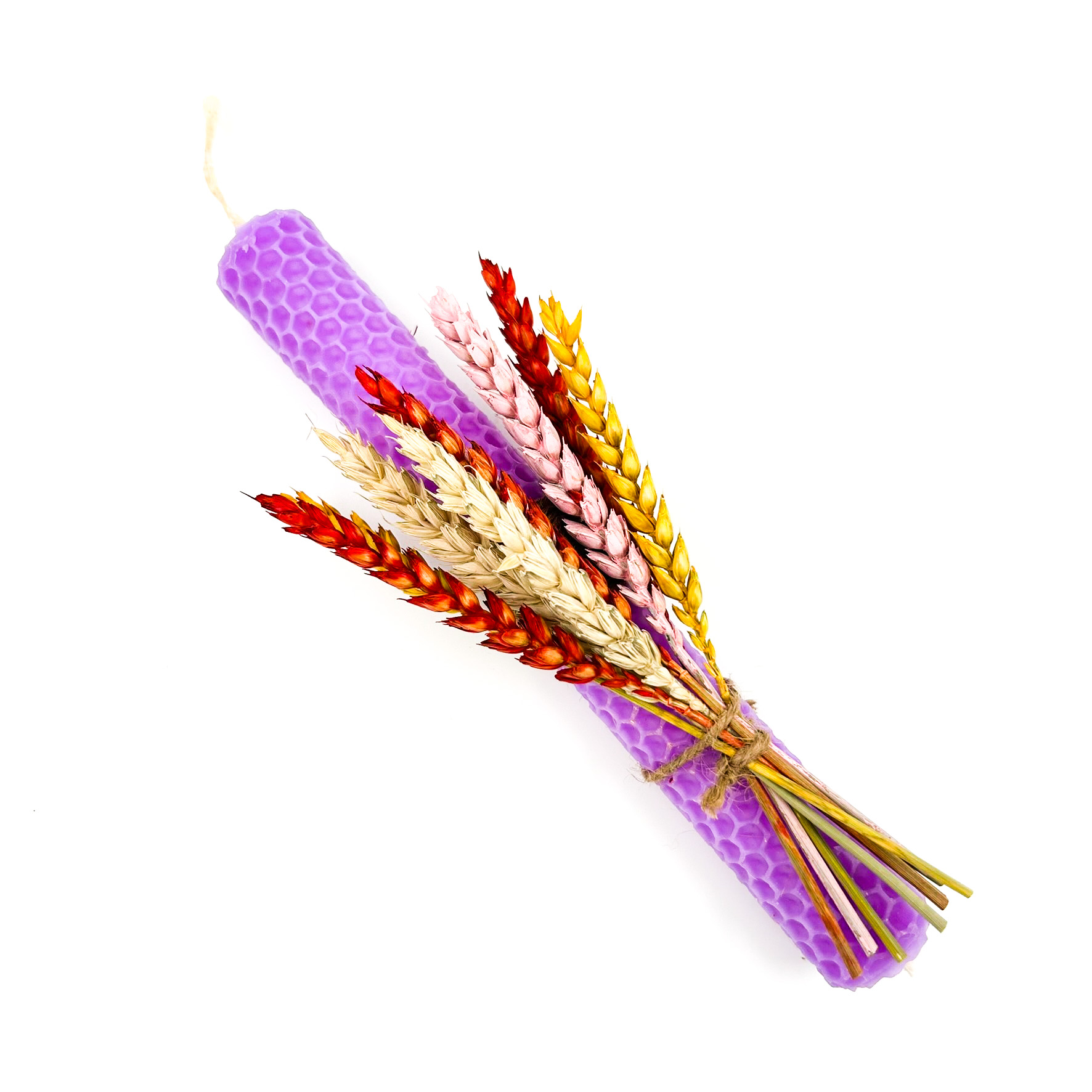 Χειροποίητη Πασχαλινή Λαμπάδα από αγνό μελισσοκέρι λιλά