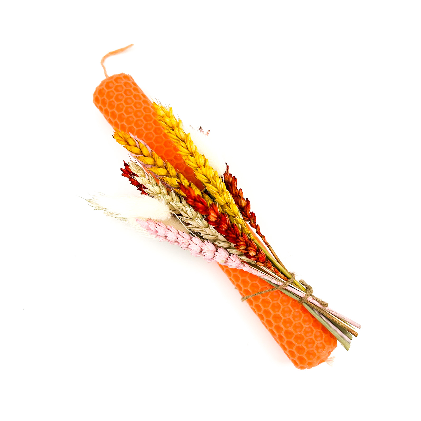 Χειροποίητη Πασχαλινή Λαμπάδα από αγνό μελισσοκέρι πορτοκαλί