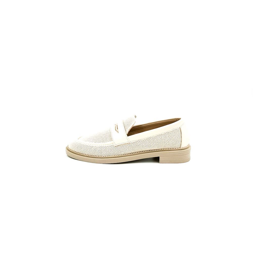 Loafers ψάθα off-white