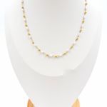 Κολιέ ατσάλινο χρυσό με πέρλες και μπιλίτσες