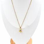 Κολιέ ατσάλινο χέρι χρυσό με μάτι