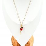 Κολιέ ατσάλινο φράουλα χρυσό