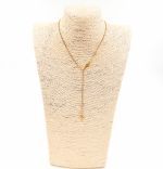 Κολιέ ατσάλινο αλυσίδα λεπτή σε σχήμα Y με σταυρό χρυσό και στρας