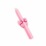 Χειροποίητη Πασχαλινή λαμπάδα ροζ φιόγκος αρωματική