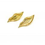 Σκουλαρίκια σε σχήμα φύλλου ατσάλινα χρυσό