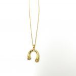 Κολιέ σε σχήμα πέταλο ατσάλι χρυσό