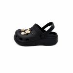 Παντόφλες σαμπό τύπου Crocs μαύρο