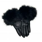 Γάντια με γούνα μαύρα