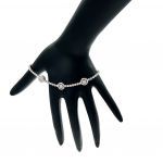 Βραχιόλι ατσάλινο με στρας ασημί