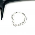 Βραχιόλι ατσάλινο τριπλή αλυσίδα λεπτή ασημί