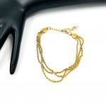 Βραχιόλι ατσάλινο τριπλή αλυσίδα λεπτή χρυσό