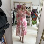 Φόρεμα φλοράλ ροζ nude