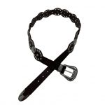 Ζώνη καφέ με ασημένια αγκράφα Bohemian style