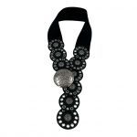 Ζώνη μαύρη με ασημί αγκράφα Bohemian style