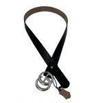 Δερμάτινη ζώνη μαύρη με ασημί αγκράφα