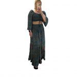 Σετ boho crop top και μάξι φούστα