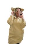 Φούτερ με κουκούλα μπλουζοφόρεμα μπεζ