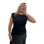 Μπλούζα αμάνικη με δαντέλα μαύρη