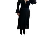 Φούστα σατέν μαύρο Midi