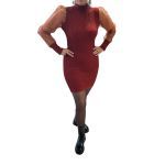 Φόρεμα πλεκτό μπορντό Φόρεμα πλεκτό μπορντό