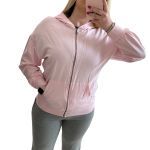 Φούτερ με φερμουάρ και κουκούλα ροζ 100% cotton