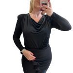 Κορμάκι μαύρο ντραπέ