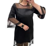 Φόρεμα μαύρο με τούλινες λεπτομέρειες