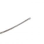 Βραχιόλι ατσάλινο ασημί με στρας