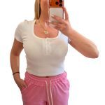 Μπλούζα crop top ριμπ λευκό