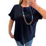 Μπλούζα μπλε με κόσμημα