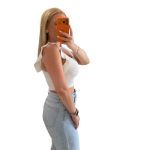 Μπλούζα crop top λευκή με βολάν
