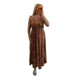 Φόρεμα boho με βολάν στήθος έως 130 εκ
